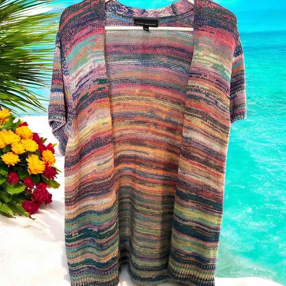 Lane Bryant Colorful Long Sleeve Knit open Sweater cardigan Women's Plus 14/16